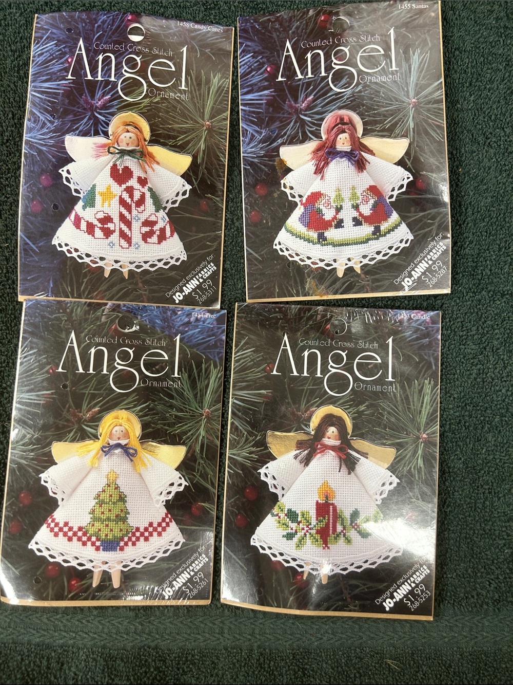 Counted Cross Stitch Angel Ornaments - Set of 4